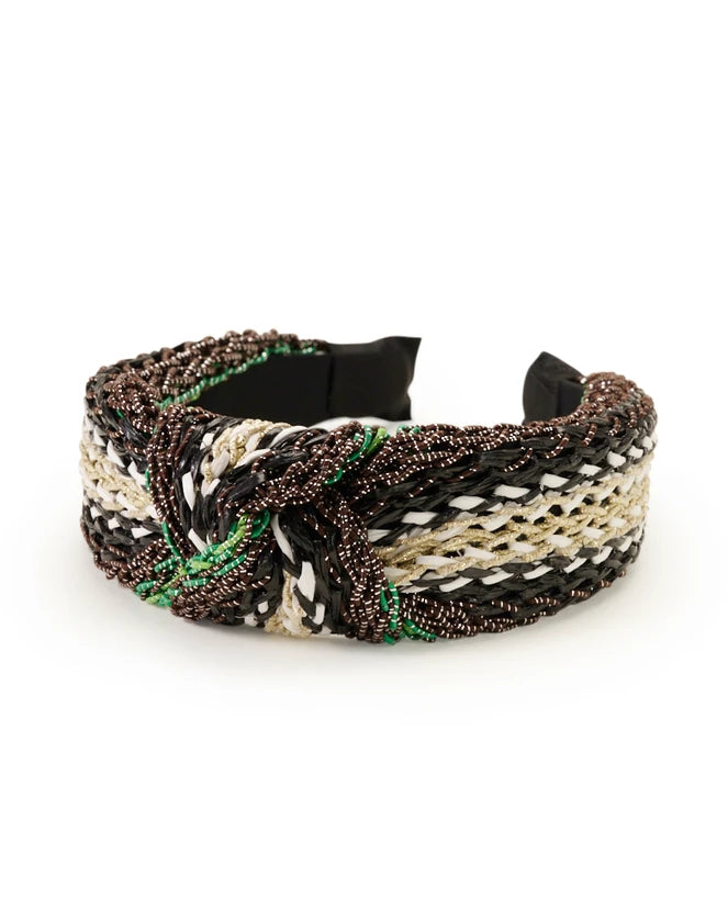 Milan Headband in Black/Emerald Green bowies world at cloth in brick product shot