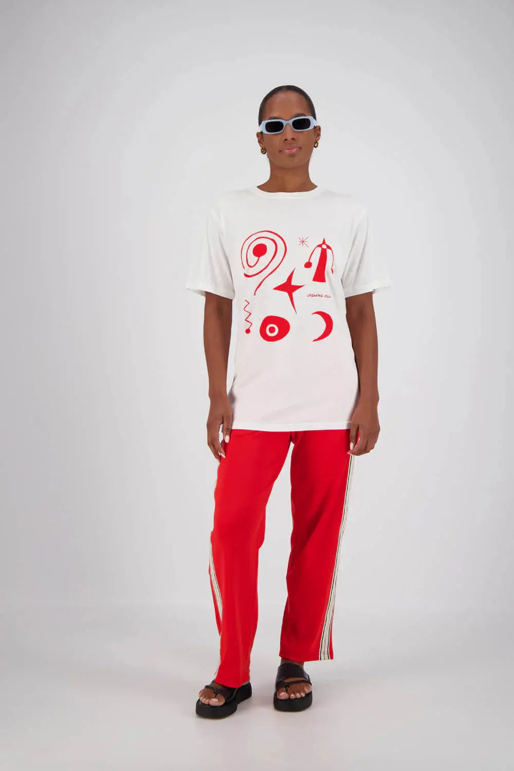 Miro Tshirt - White/Red Jasmine Alexa