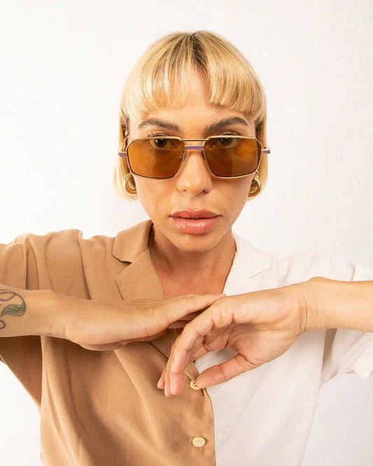 Mr Nanks Sunglasses - Gold Lavender Oscar and Frank