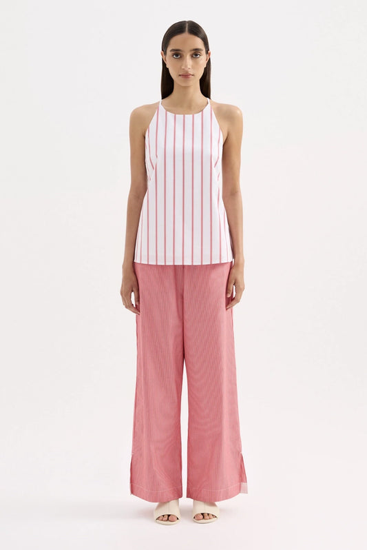 Anouk Stripe Top - White Stripe Nude Lucy