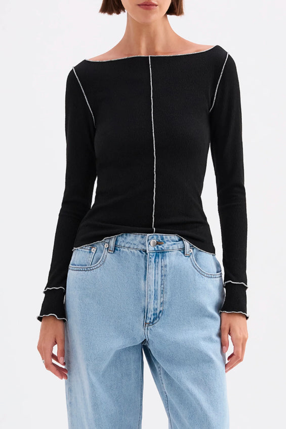 Ria Top - Black Nude Lucy