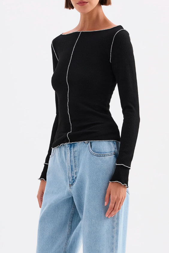 Ria Top - Black Nude Lucy