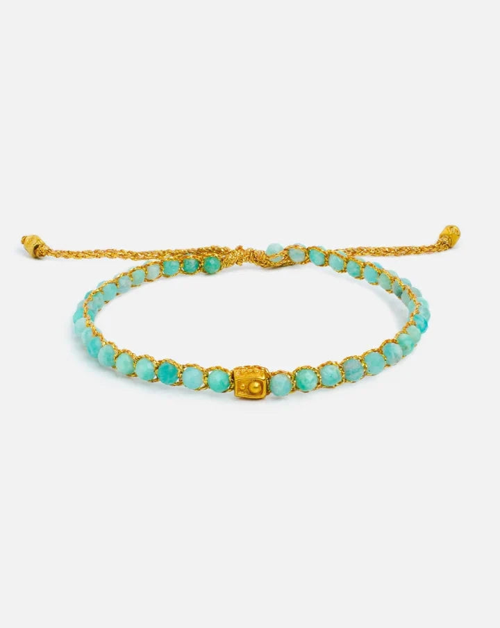 Amazonite Crystal Gemstone Bracelet - Gold (Copy) Nusands