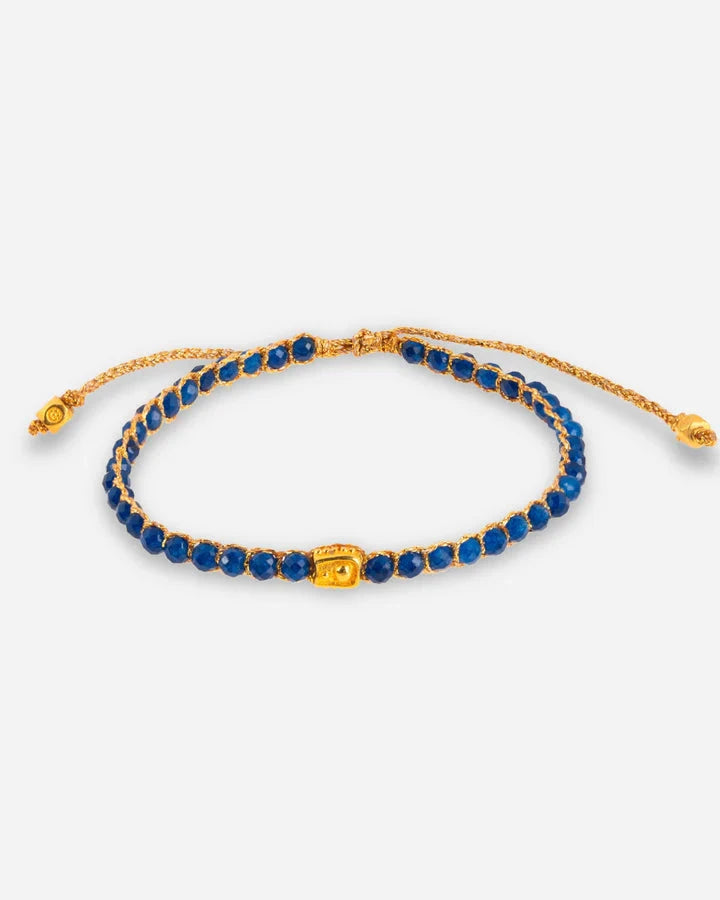 Blue Chalcedony Crystal Gemstone Bracelet - Gold (Copy) Nusands