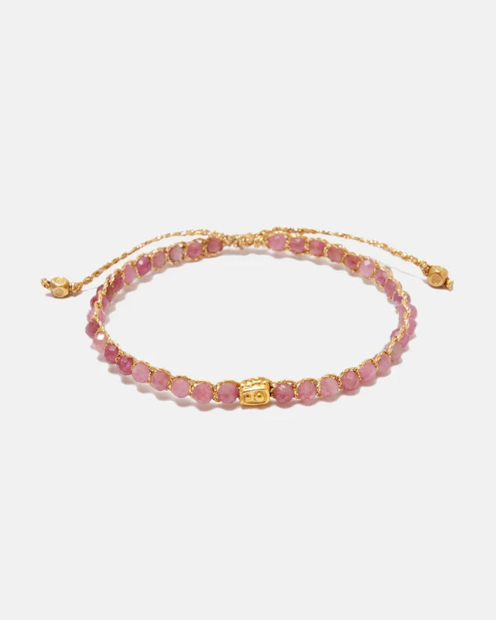 Pink Tourmaline Crystal Gemstone Bracelet - October Bracelet Nusands