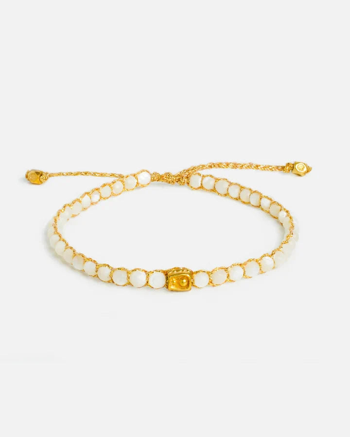 Sea Shell Crystal Gemstone Bracelet - Gold Nusands