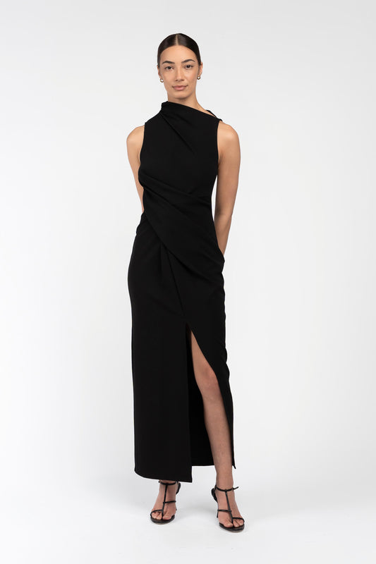 Sculpted Stretch Dress - Black One Fell Swoop