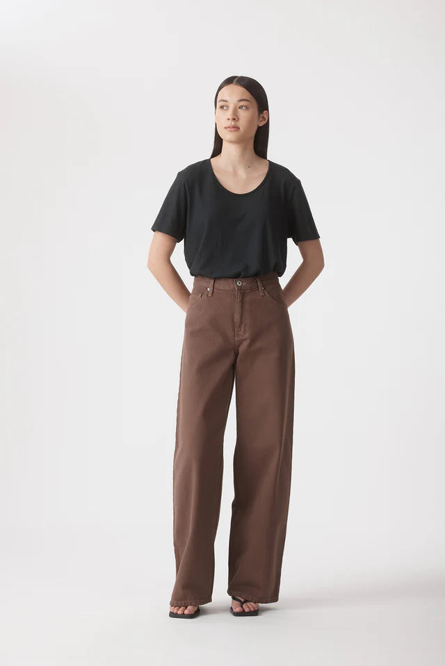 Claudia High Rise Relaxed 32" Jean - Cacao Outland Denim
