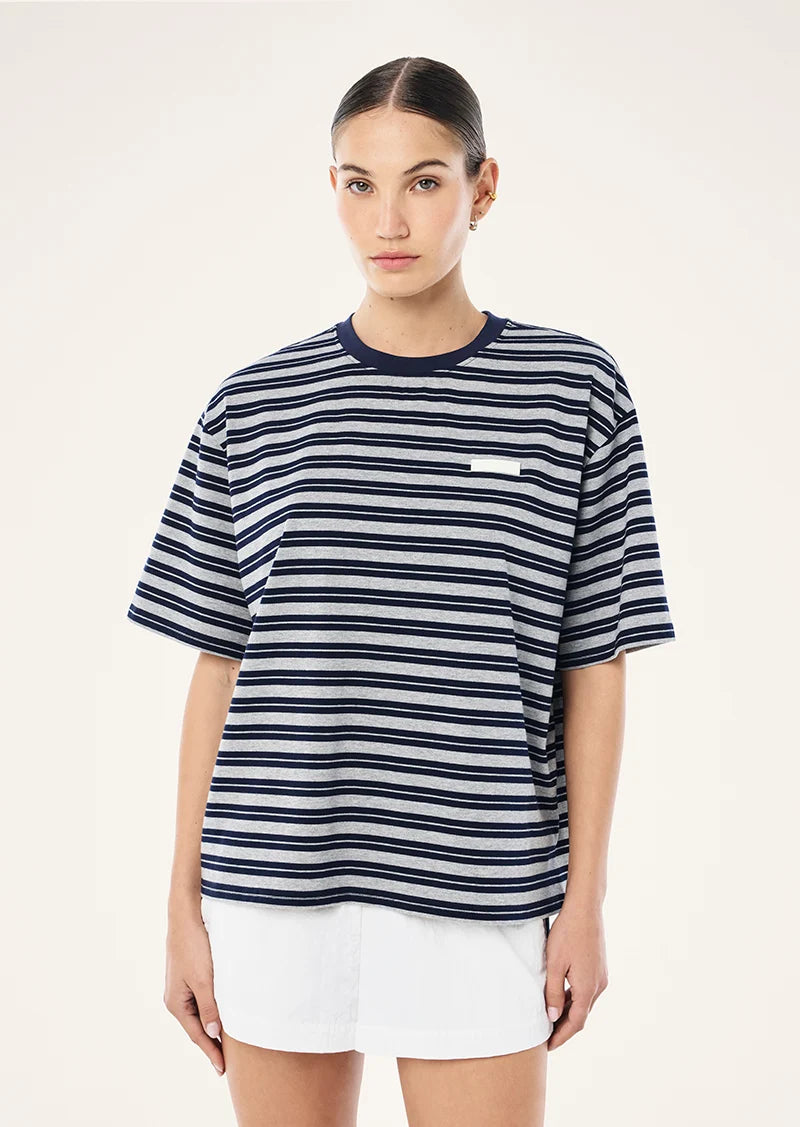 Oversized Spark Tee - Dark Navy Stripe P.E Nation