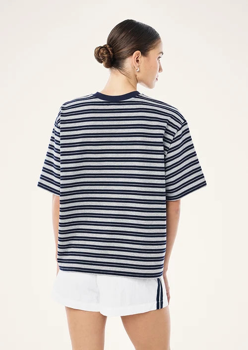 Oversized Spark Tee - Dark Navy Stripe P.E Nation