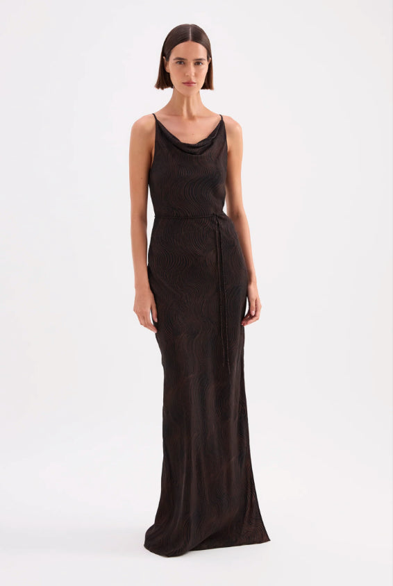 Onda Cupro Maxi Dress - Onda Nude Lucy