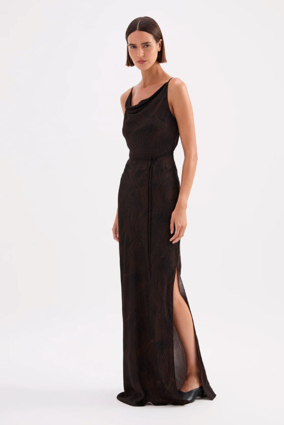 Onda Cupro Maxi Dress - Onda Nude Lucy