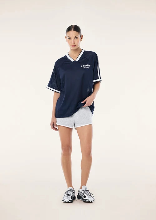 Phantom Mesh Jersey Tee - Dark Navy and White P.E Nation