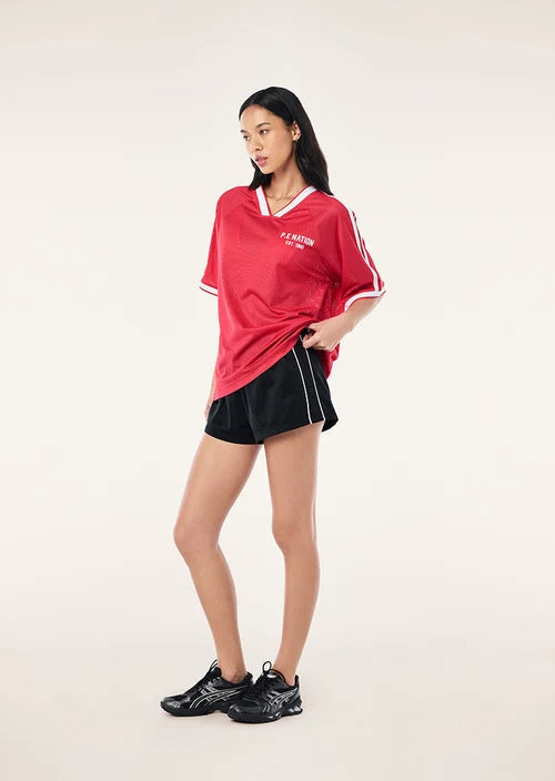 Phantom Mesh Jersey Tee - Strawberry and Whisper White P.E Nation