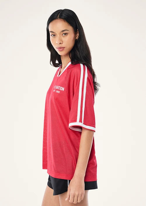 Phantom Mesh Jersey Tee - Strawberry and Whisper White P.E Nation