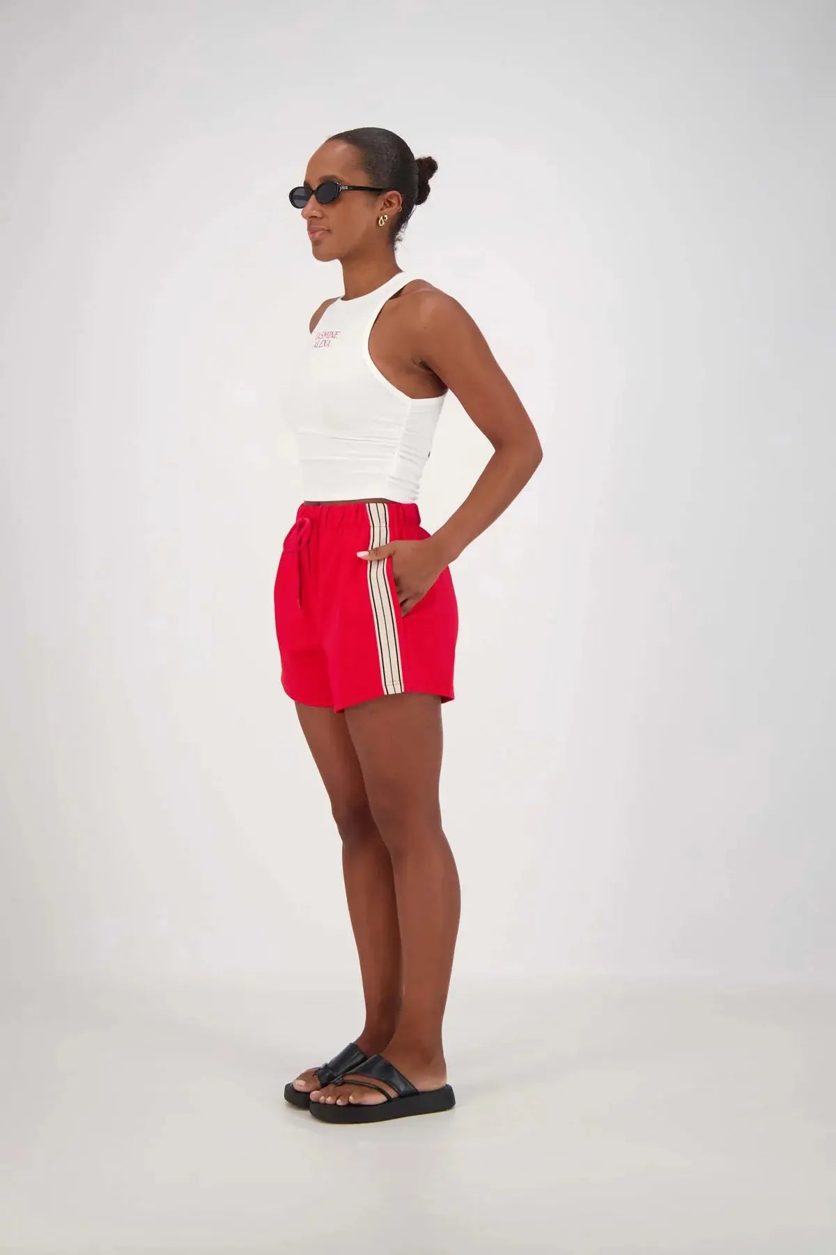 Panarea Shorts - Cobalt Red Jasmine Alexa