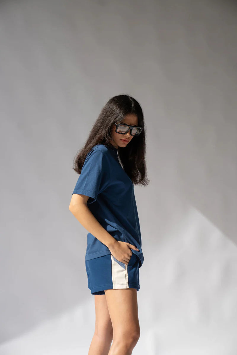 Parisienne Track Short - Midnight Blue Araminta James at Cloth In Brick 04