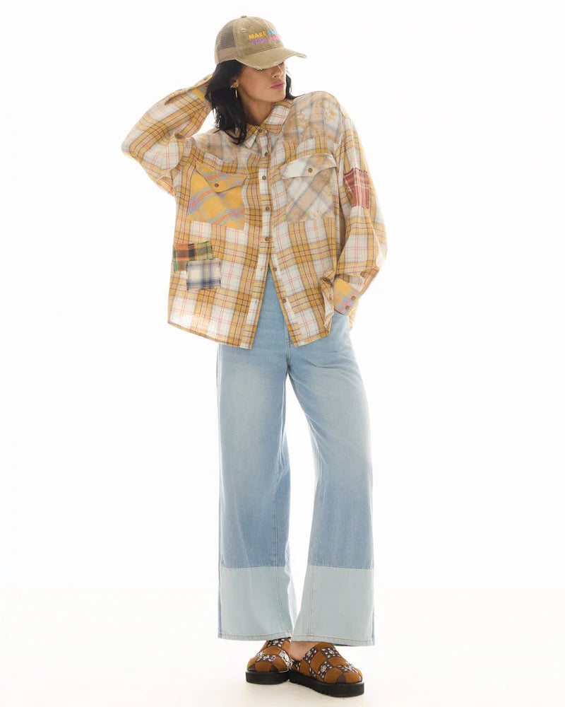 Patched Up Yellow Western Shirt - Yellow The Tales