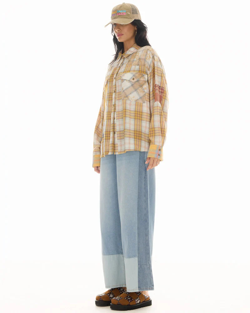 Patched Up Yellow Western Shirt - Yellow The Tales