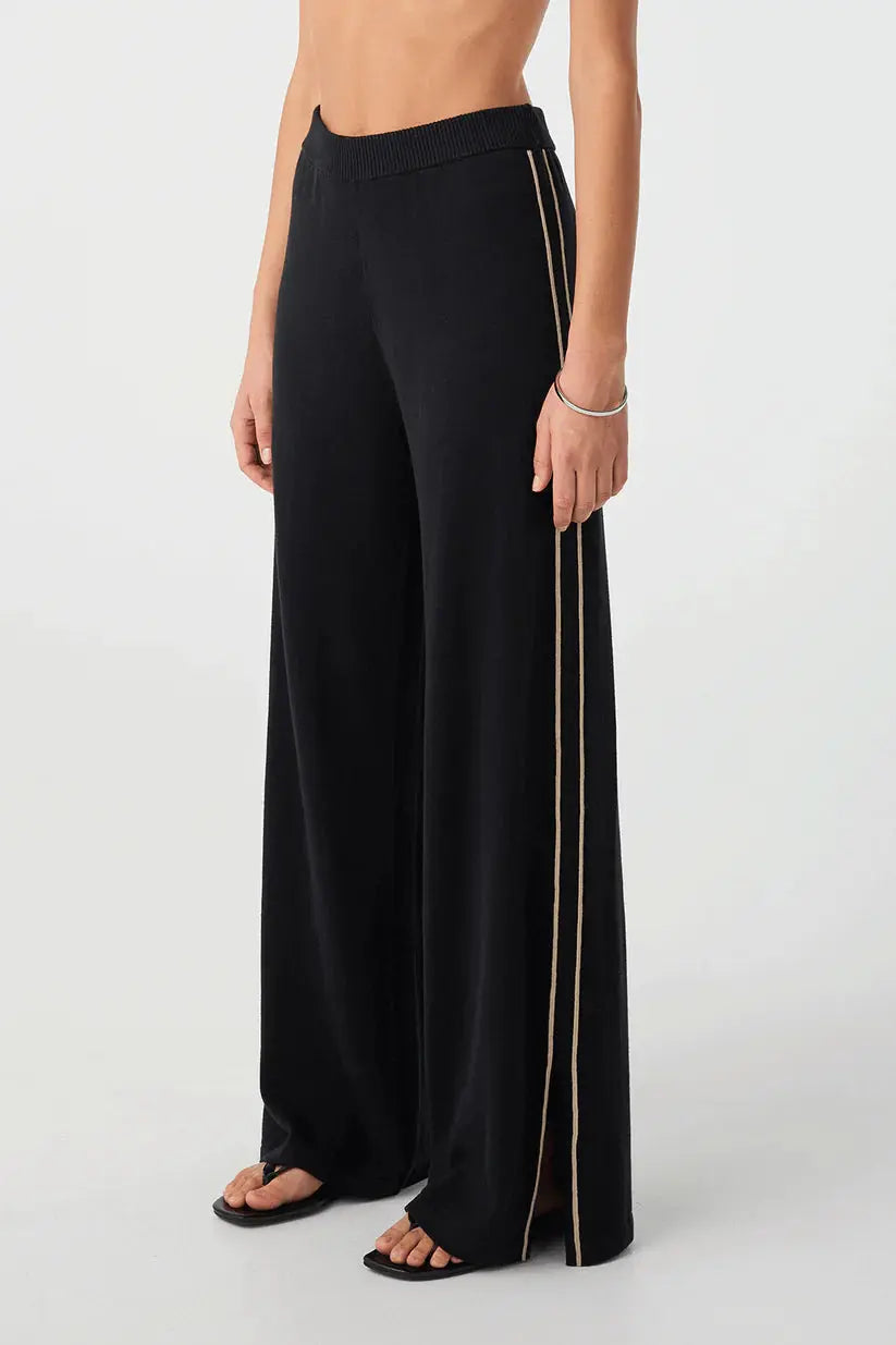 Pippa Wide-Leg Pant - Black Lower Body View 