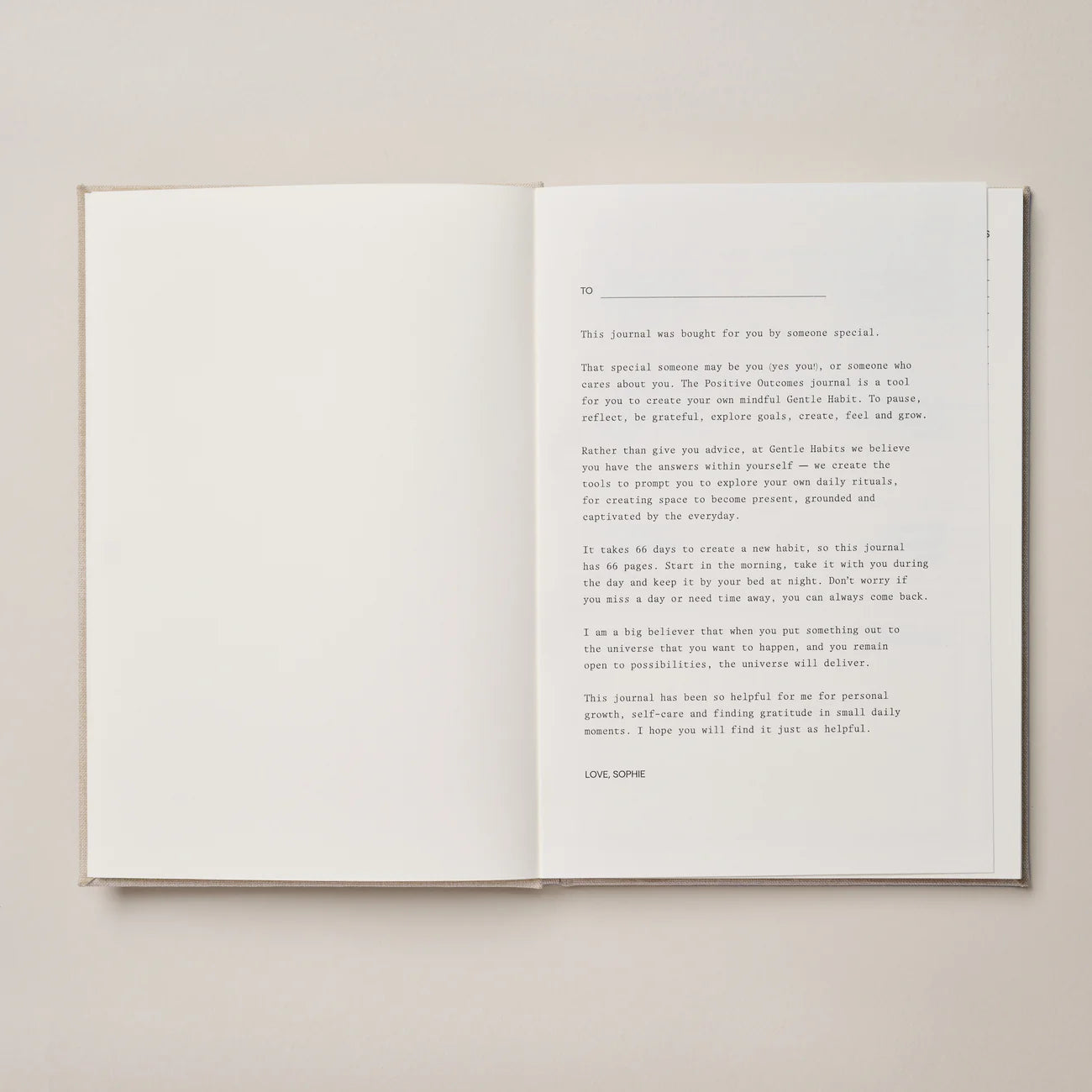 Positive Outcomes Journal Gentle Habits