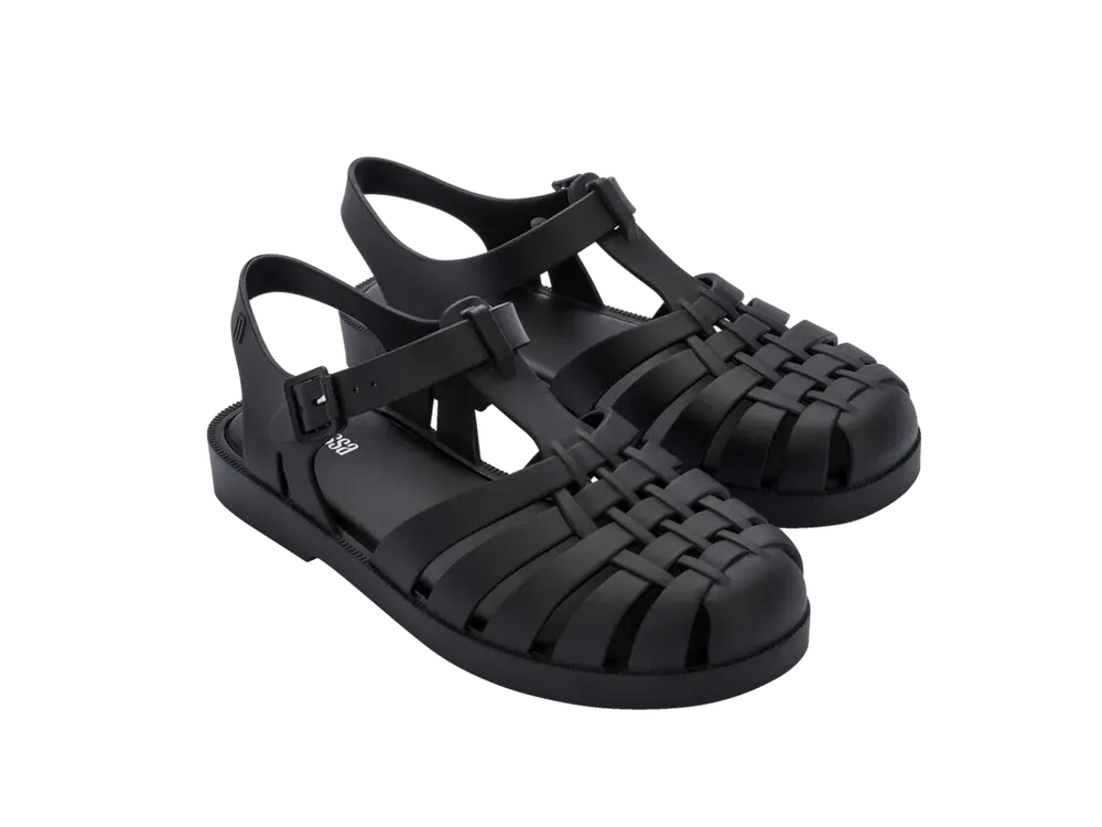 Melissa Possession Sandal - Matte Black side view pair