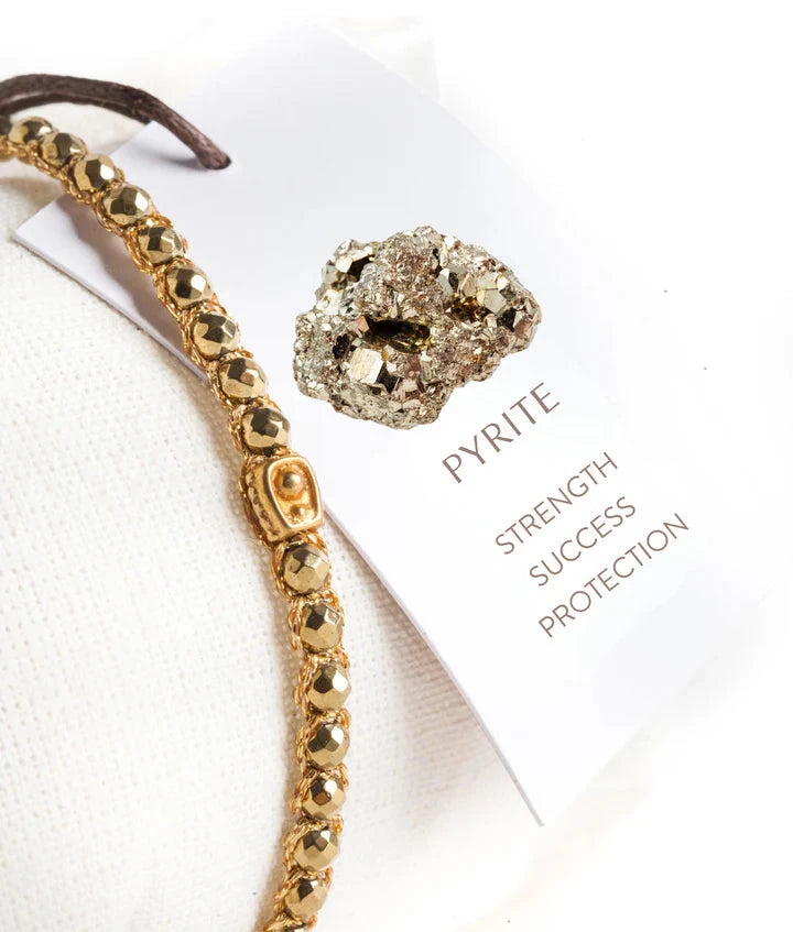 Pyrite Crystal Gemstone Bracelet - Gold (Copy) Nusands