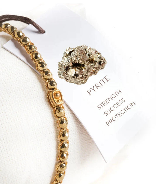 Pyrite Crystal Gemstone Bracelet - Gold (Copy) Nusands