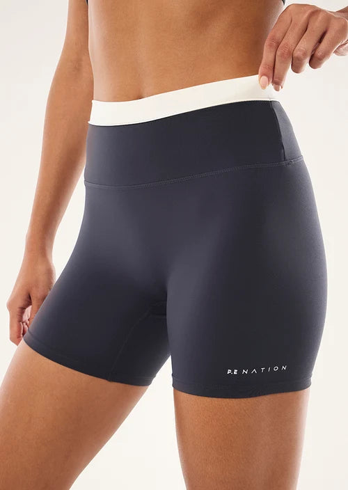 Reflect 5" Bike Short - Marine Blue and Whisper White P.E Nation
