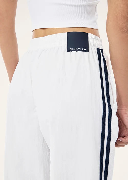 Relay Spray Track Pant - White and Dark Navy P.E Nation