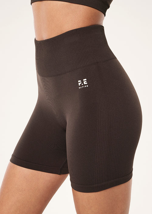 Restore Seamless 5" Bike Short - Coffee P.E Nation