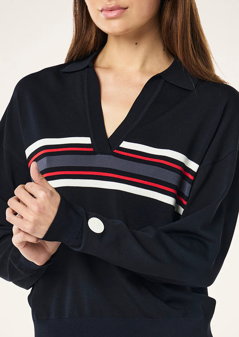 Retreat Collar Knit - Dark Sapphire P.E Nation