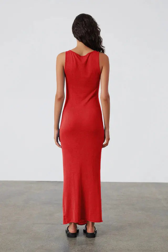 Red Contrast Knit Dress Zulu & Zephyr