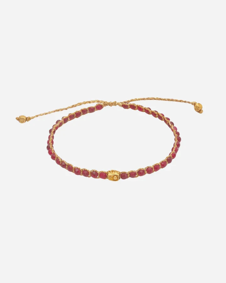Red Aventurine Crystal Gemstone Bracelet - Gold Nusands