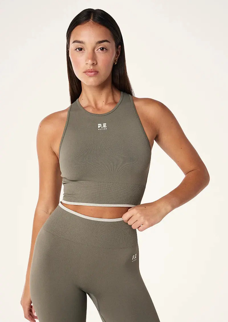 Restore Seamless Tank - Khaki P.E Nation