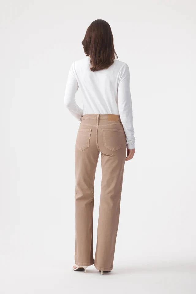 Outland X Olive Cooke Effie Mid-Rise Flare Jean - Mushroom Outland Denim