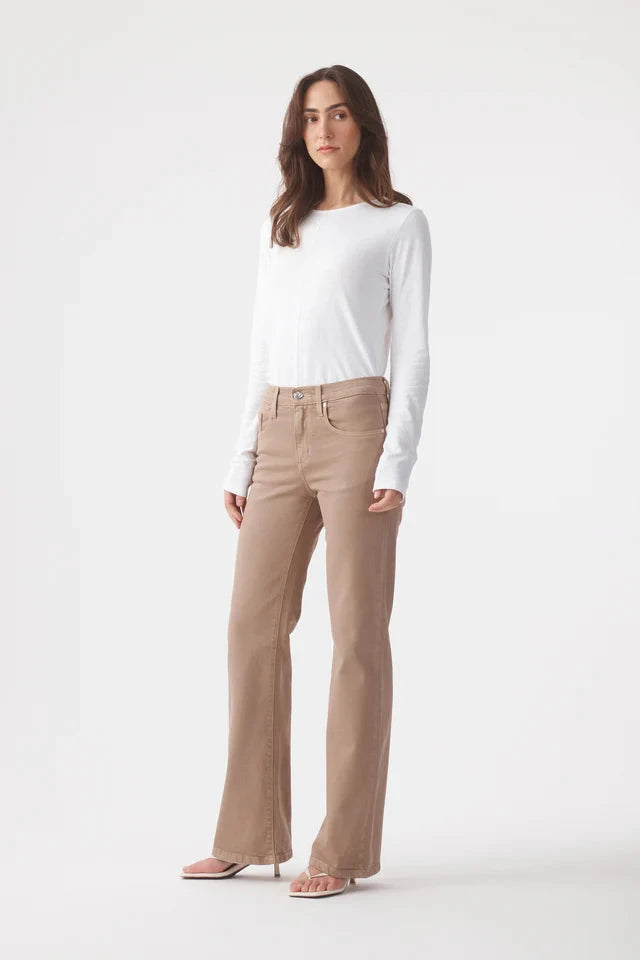 Outland X Olive Cooke Effie Mid-Rise Flare Jean - Mushroom Outland Denim