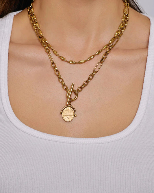 Delilah Spinner Necklace - Rose Quartz Arms of Eve