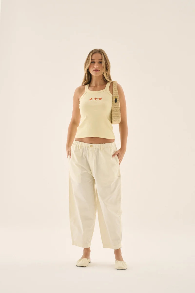 AJ Shell Tank - Pastel Yellow Araminta James
