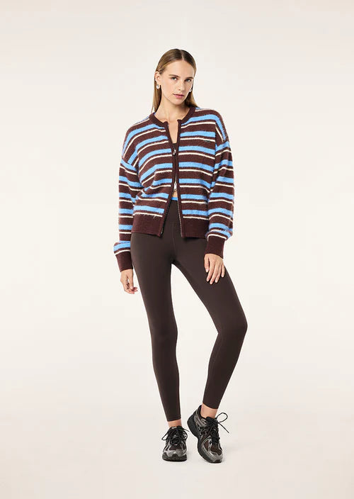 Sable Stripe Knit Bomber - Coffee Stripe P.E Nation