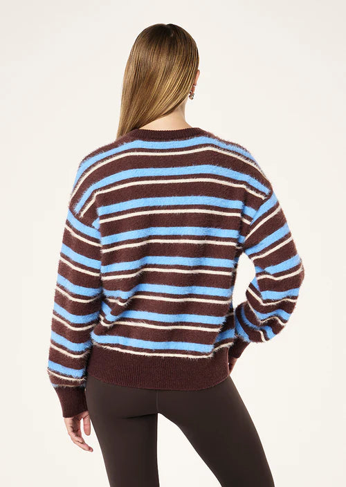 Sable Stripe Knit Bomber - Coffee Stripe P.E Nation