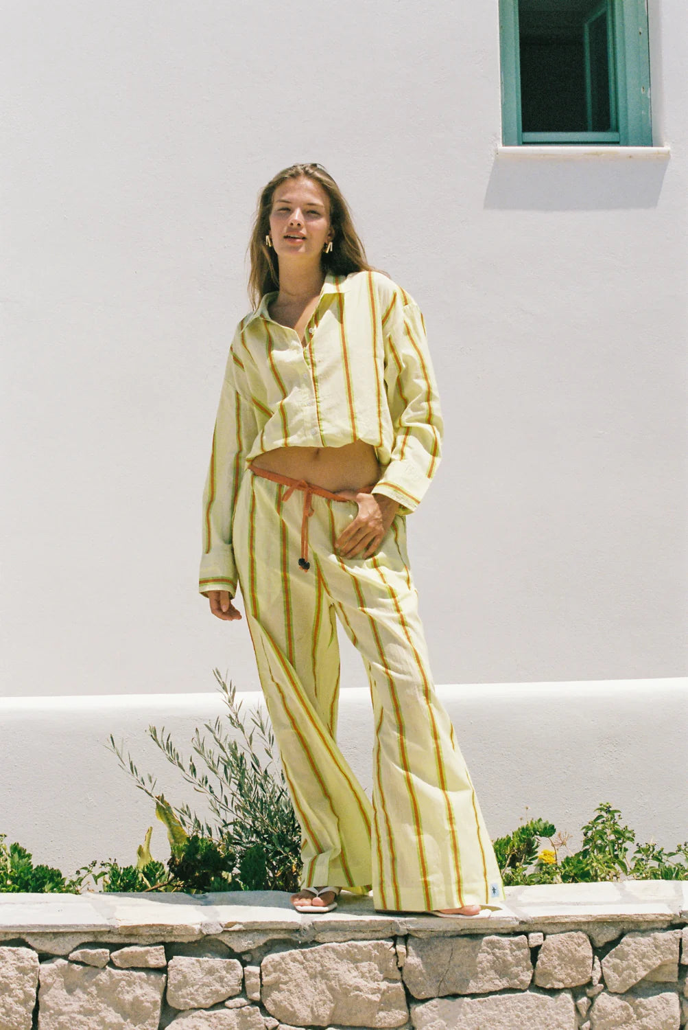 Sandy Stripe Wide Issimo Pant - Yellow Ciao Ciao