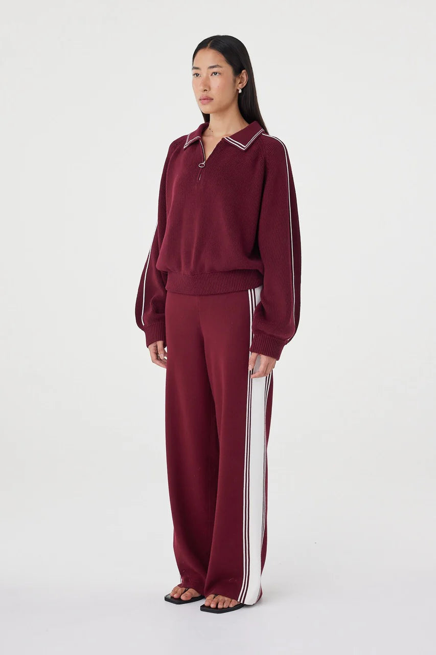 Emery Pant - Merlot and Cream Arcaa