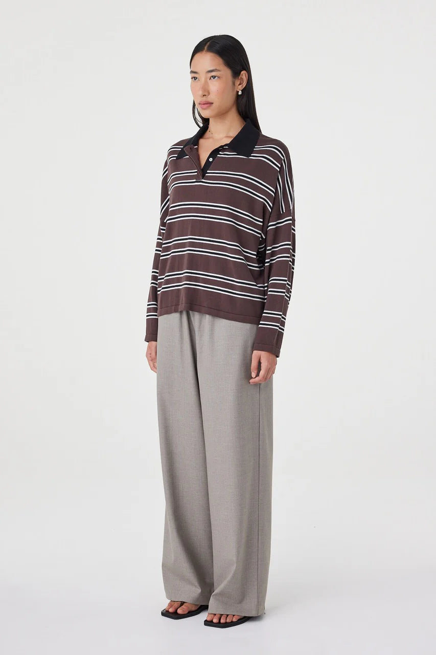 Rayne Knit Jersey - Espresso Black and Cream Arcaa