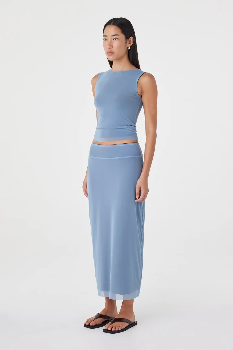 Eden Reversible Top - Pale Blue and Espresso Arcaa