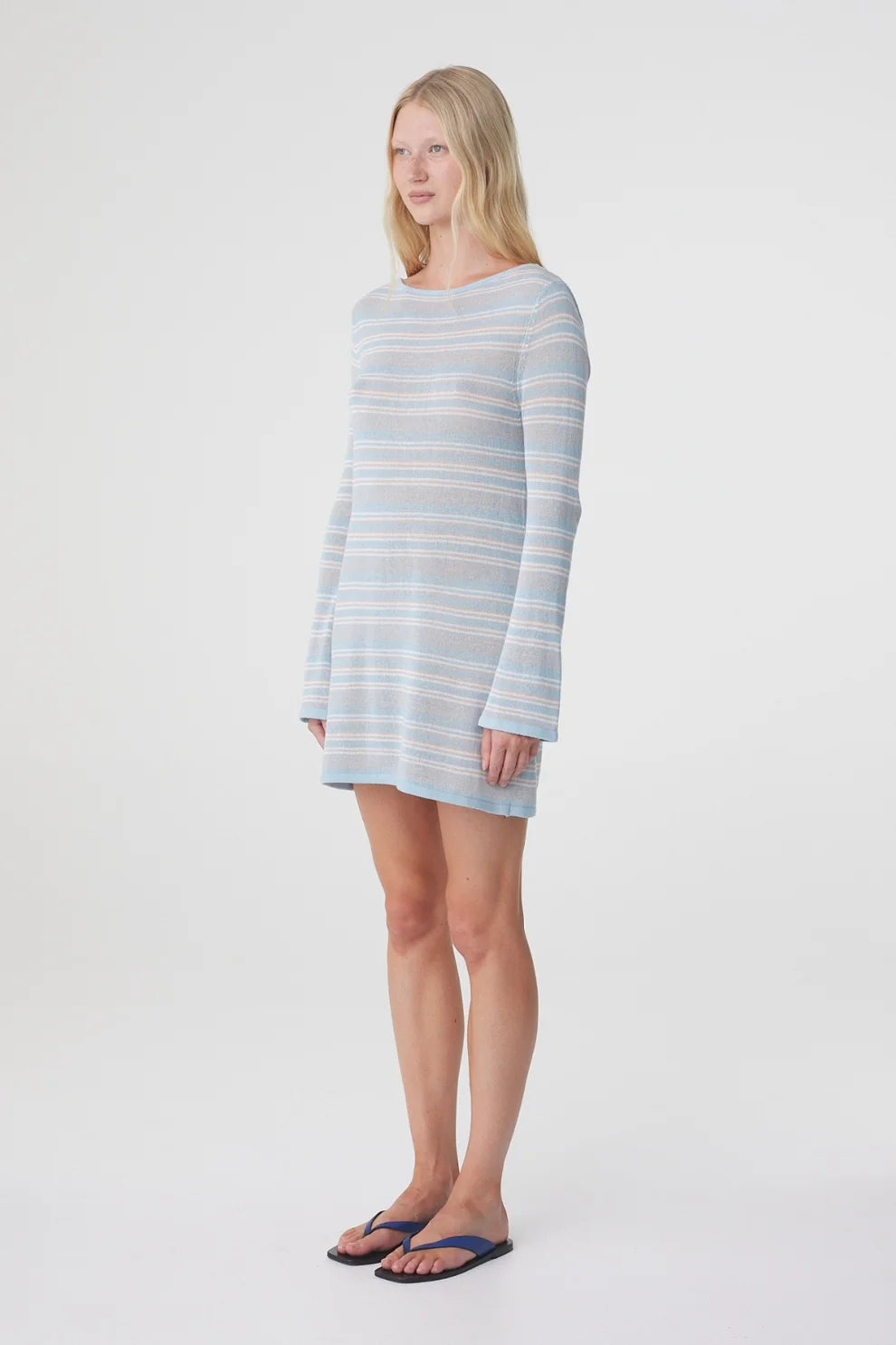 Nia Long Sleeve Mini Dress - Cream Stripe Arcaa