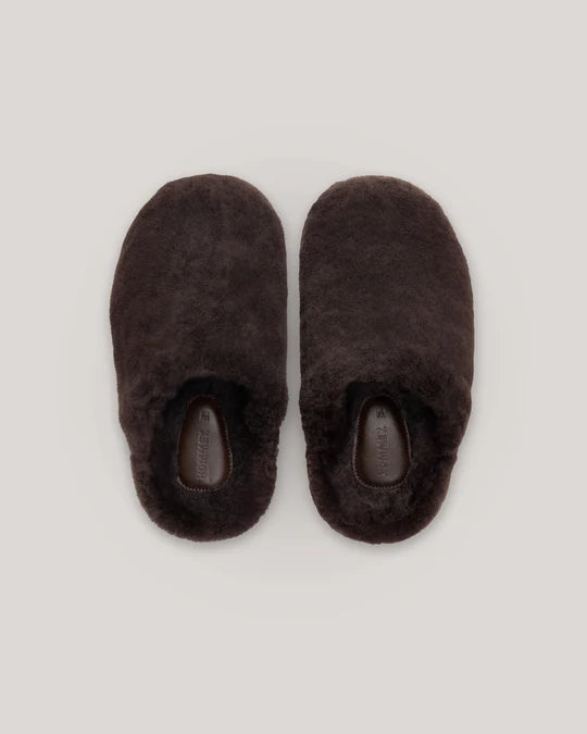 Sheepskin Slippers - Chocolate Hommey