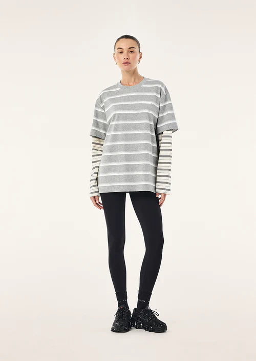 Spark Long Sleeve Tee - Mid Grey Marle P.E Nation