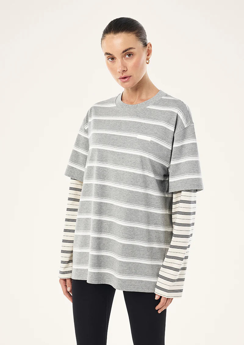 Spark Long Sleeve Tee - Mid Grey Marle P.E Nation