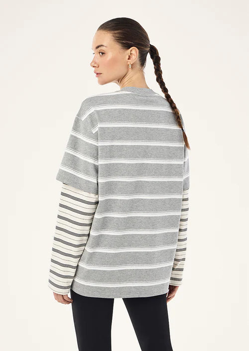 Spark Long Sleeve Tee - Mid Grey Marle P.E Nation